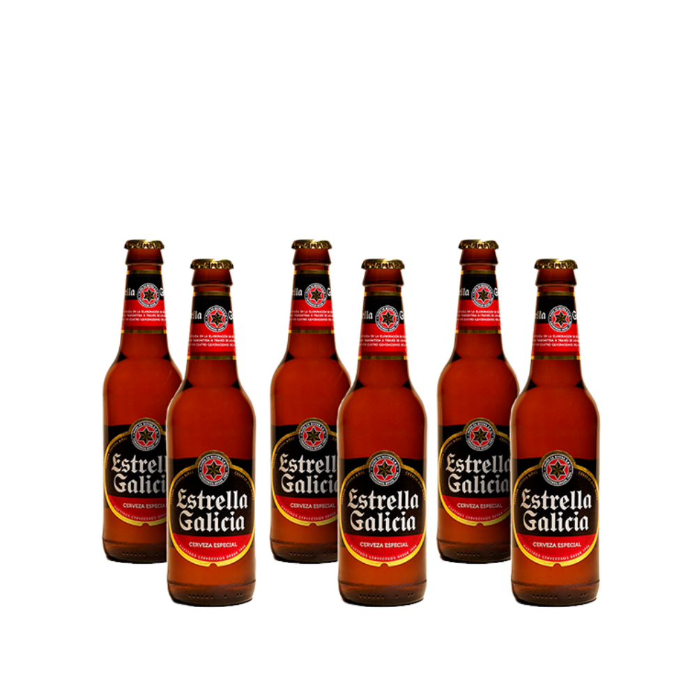 Cerveza Estrella Galicia. Bier 33cl x 6 Pack